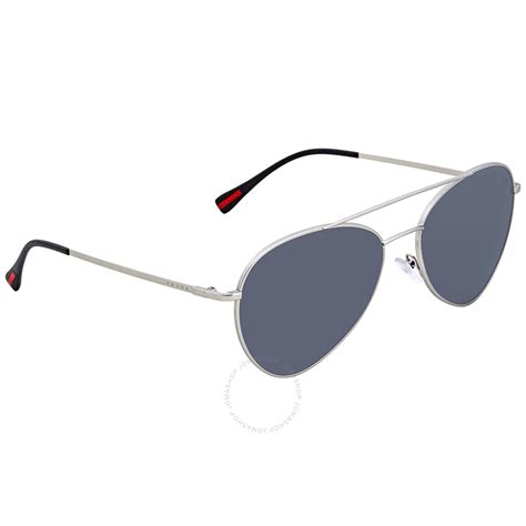 Prada Polarized Grey Mirror Gradient Silver 60 mm Pilot